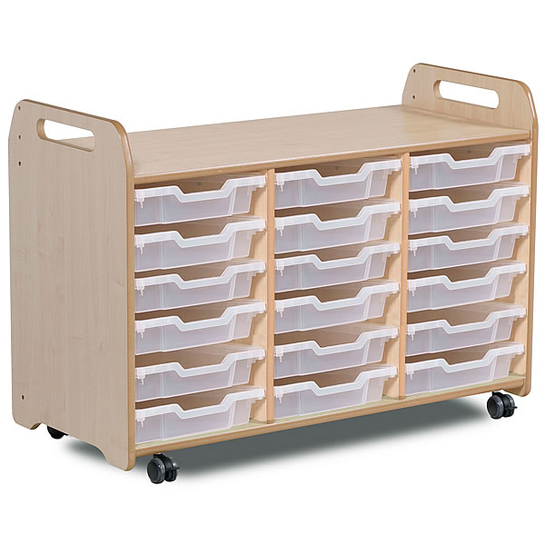 3 Column Classroom Tray Storage Unit with Storage Trays